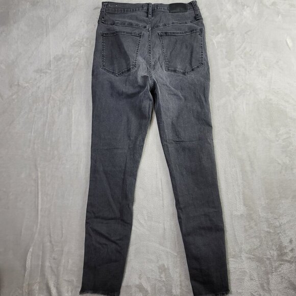Madewell Black Wash Women's 11"  Raw Hem High-Rise Skinny Jeans | Size 30 - Picture 11 of 11